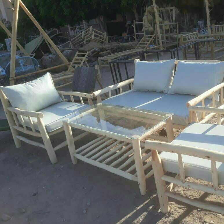 Canapé, Fauteuils et Table Basse, Design Artisanal Unique