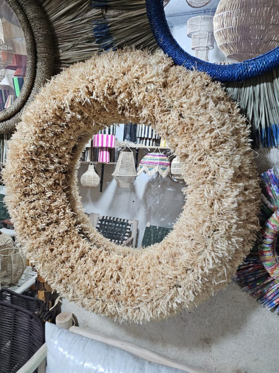 Miroir Texturé en Fibres Brutes - Ambiance Chaleureuse