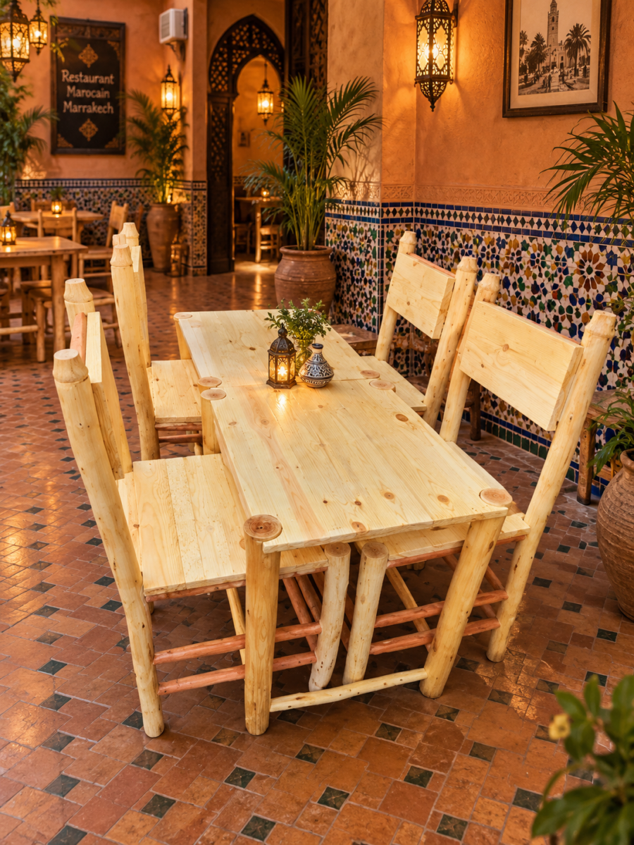 Fauteuils traditionnels marocains dans un riad